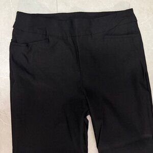 Chico's Bridgette Crop Ankle pant Black with silver embellishment, Size (US 6)